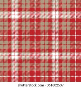 Plaid  (tartan) seamless pattern. Three colors (red,gray,white).