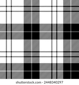 plaid tartan seamless repeat pattern. This is a black white plaid vector illustration. Design for decorative,wallpaper,shirts,clothing,tablecloths,blankets,wrapping,textile,fabric,texture