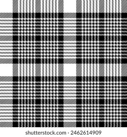 plaid tartan seamless repeat pattern. This is a black white checkered plaid vector illustration. Design for decorative,wallpaper,shirts,clothing,tablecloths,blankets,wrapping,textile,fabric,texture