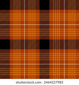 patrón de repetición a cuadros tartán sin costuras. Esta es una Ilustración vectorial a cuadros de color naranja negro. Diseño decorativo, Fondo de pantalla, camisas, ropa, manteles, mantas, envoltura, textil, tela, textura