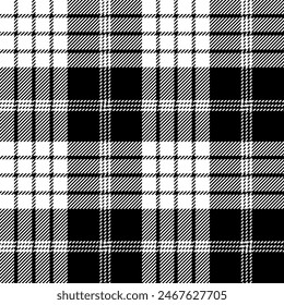 plaid tartan seamless repeat pattern. This is a black white checkered plaid vector illustration. Design for decorative,wallpaper,shirts,clothing,tablecloths,blankets,wrapping,textile,fabric,texture