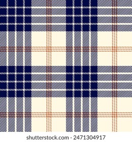 plaid tartan seamless repeat pattern. This is a  navy blue off white checkered plaid vector illustration. Design for decorative,wallpaper,shirts,clothing,tablecloths,wrapping,textile,fabric,texture