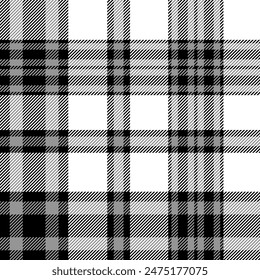 plaid tartan seamless repeat pattern. This is a black gray white checkered plaid vector illustration. Design for decorative,wallpaper,shirts,clothing,tablecloths,wrapping,textile,fabric,texture