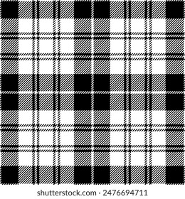 plaid tartan seamless repeat pattern. This is a black white checkered plaid vector illustration. Design for decorative,wallpaper,shirts,clothing,tablecloths,blankets,wrapping,textile,fabric,texture