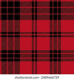 plaid tartan seamless repeat pattern. This is a black red checkered plaid vector illustration. Design for decorative,wallpaper,shirts,clothing,tablecloths,blankets,wrapping,textile,fabric,texture