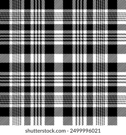 plaid tartan seamless repeat pattern. This is a black white checkered plaid vector illustration. Design for decorative,wallpaper,shirts,clothing,tablecloths,blankets,wrapping,textile,fabric,texture