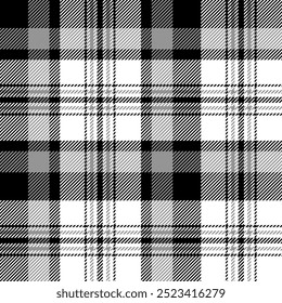 xadrez tartan padrão de repetição sem costura. Esta é uma ilustração preto cinza branco xadrez xadrez xadrez vetor. Design para decoração,papel de parede,camisas,roupas,toalhas de mesa,invólucro,têxtil,tecido,textura