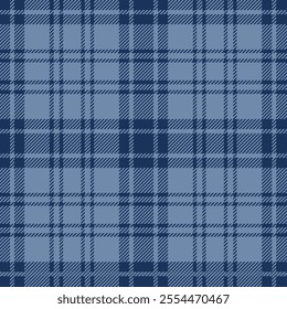 plaid tartan seamless repeat pattern. This is a blue, navy blue checkered plaid vector illustration. Design for decorative,wallpaper,shirts,clothing,tablecloths,wrapping,textile,fabric,texture