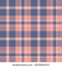 plaid tartan seamless repeat pattern. This is a pink blue off white checkered plaid vector illustration.  Design for decorative,wallpaper,shirts,clothing,tablecloths,wrapping,textile,fabric,texture