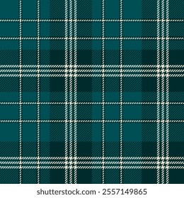 plaid tartan seamless repeat pattern. This is a green white checkered plaid vector illustration. Design for decorative,wallpaper,shirts,clothing,tablecloths,blankets,wrapping,textile,fabric,texture