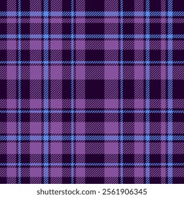 plaid tartan seamless repeat pattern. This is a purple blue checkered plaid vector illustration. Design for decorative,wallpaper,shirts,clothing,tablecloths,wrapping,textile,fabric,texture