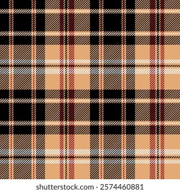 plaid tartan seamless repeat pattern. This is a black red cream white checkered plaid vector illustration. Design for decorative,wallpaper,shirts,clothing,tablecloths,wrapping,textile,fabric,texture