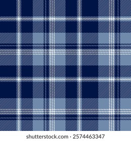 plaid tartan seamless repeat pattern. This is a blue navy blue white checkered plaid vector illustration. Design for decorative,wallpaper,shirts,clothing,tablecloths,wrapping,textile,fabric,texture