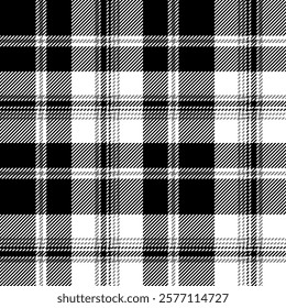 plaid tartan seamless repeat pattern. This is a black white checkered plaid vector illustration. Design for decorative,wallpaper,shirts,clothing,tablecloths,blankets,wrapping,textile,fabric,texture