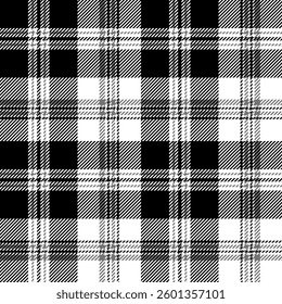 plaid tartan seamless repeat pattern. This is a black gray white checkered plaid vector illustration. Design for decorative,wallpaper,shirts,clothing,tablecloths,wrapping,textile,fabric,texture