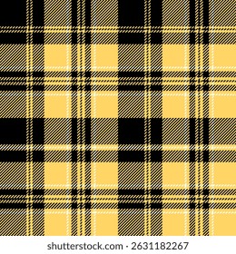 plaid tartan seamless repeat pattern. This is a black white  yellow checkered plaid vector illustration.  Design for decorative,wallpaper,shirts,clothing,tablecloths,wrapping,textile,fabric,texture
