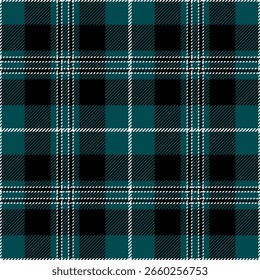 Patrón de repetición transparente de tartán a cuadros. Esta es una Ilustración vectorial a cuadros a cuadros blanco negro verde. Diseño para decorativo, Fondo de pantalla, camisas, ropa, manteles, envoltura, textil, tela, textura