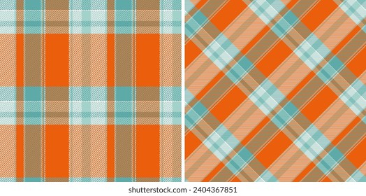 Plaid tartan texture of pattern textile seamless with a background fabric vector check set in retro colors.