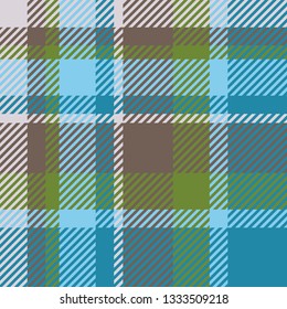 Plaid or tartan vector background texture in many cold color