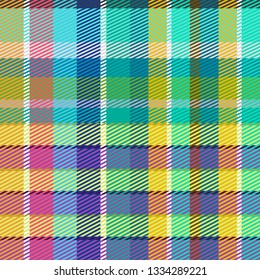 Plaid or tartan vector is background or texture in many color