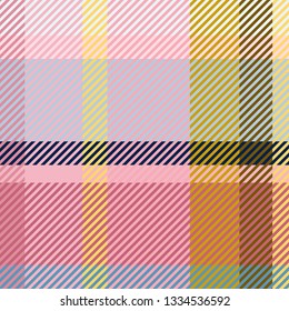 Plaid or tartan vector is background or texture in many color