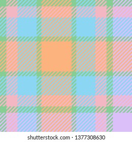 Plaid or tartan vector background or texture in many colors