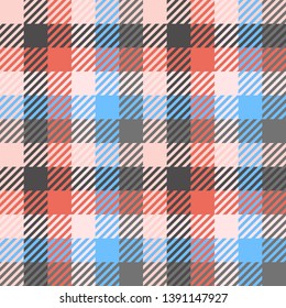 Plaid or tartan vector is background or texture in many color
