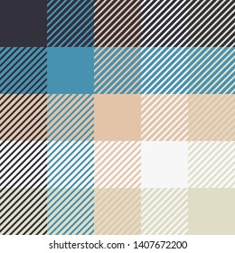 Plaid or tartan vector is background or texture in many color