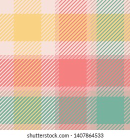 Plaid or tartan vector is background or texture in many color