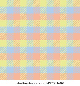 Plaid or tartan vector is background or texture in many color