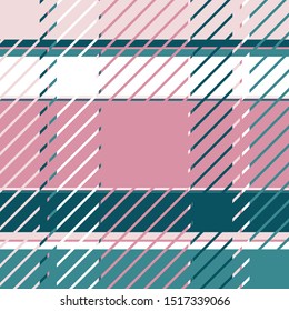 Plaid or tartan vector is background or texture in many color