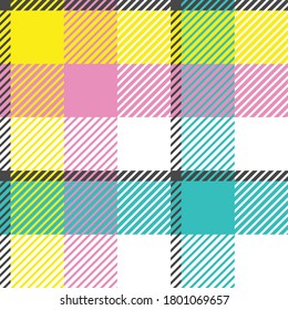 Plaid or tartan vector is background or texture in many color of graphic design