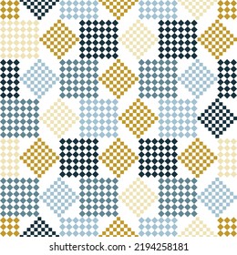 Plaid or tartan vector is background or texture in many color. Abstract grunge square geometric shapes. 