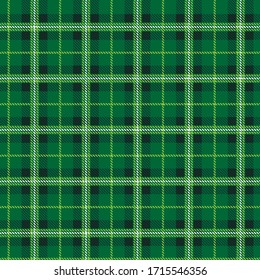 Plaid Tartan (White, Yellow, green, black) Seamless Pattern for shirt printing,clothes, dresses, tablecloths, blankets, bedding, paper,quilt,fabric or textile products. Vector illustration