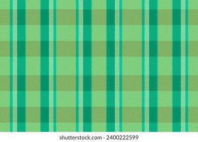 Plaid textile background of pattern texture fabric with a vector tartan seamless check in teal and amber colors.