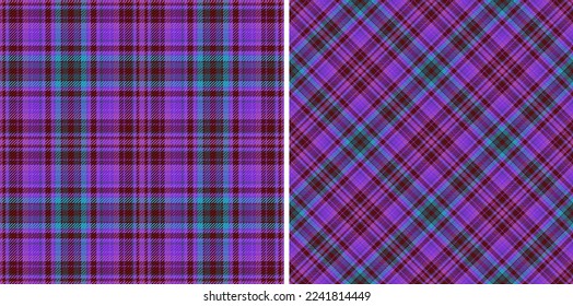 Fondo textil. Comprobación del vector sin fisuras. Patrón de textura de tejido de Tartán en conjunto.