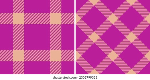 Plaid Textil Check. Nahtloses Hintergrundgewebe. Texturtartan Muster Vektor in Set.