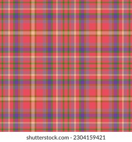 Tela textil de plástico. Textura vectorial de fondo. El tartán de verificación de patrones se realiza sin fisuras en colores verde y violeta.