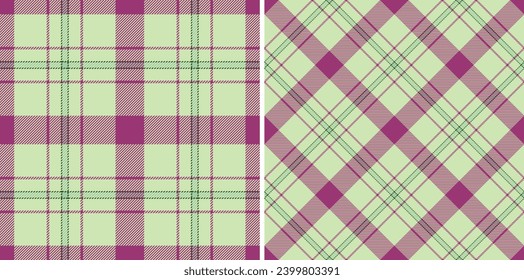 Plaid textile pattern of fabric vector background with a check seamless tartan texture. Set in nature colors. Fashion repeat patterns in clothing.