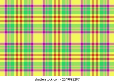 Plaid textile seamless. Texture check tartan. Pattern background vector fabric in yellow and orange colors.