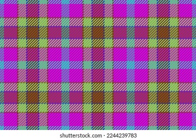 Plaid textile tartan. Background texture seamless. Check pattern vector fabric in blue and pink colors.