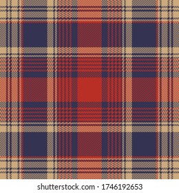 Plaid textile tartan seamless pattern. Vector illustration.