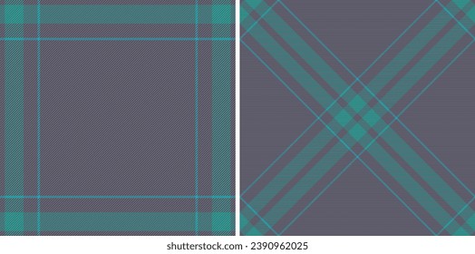 Plaid textile texture of pattern seamless check with a fabric background tartan vector set in fashionable colors.