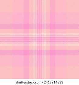 Plaid strukturierter Hintergrund des Stoffmusters mit einem nahtlosen tartanen Textilvektor in hellen und rosa Farben.