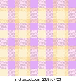 Plaid texture background of vector pattern tartan with a seamless fabric check textile in purple and papaya whip colors.