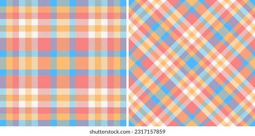 Plaid Textur Check von Gewebe nahtlosen Tartan mit einem Muster Hintergrund Textil Vektor in fröhlichen Farben.