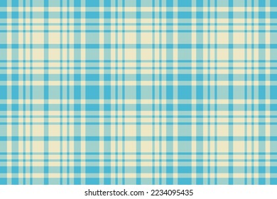 Plaid texture check. Textile seamless tartan. Fabric background pattern vector in light and blue colors.