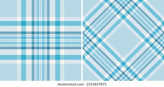 Plaid texture seamless of check pattern fabric with a vector background textile tartan set in favorite colors.