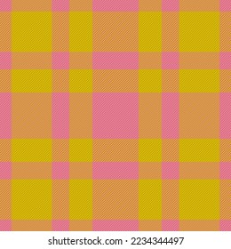 Tejidos de textura. Patrón de fondo sin inconvenientes. Tártaro de tela vectorial en colores amarillo y rojo.