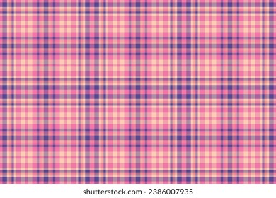 Plaid texture textile of tartan pattern background with a check vector fabric seamless in pink and light colors.